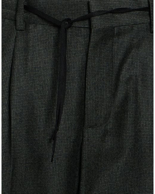 Paoloni Black Dark Pants Virgin Wool, Elastane for men