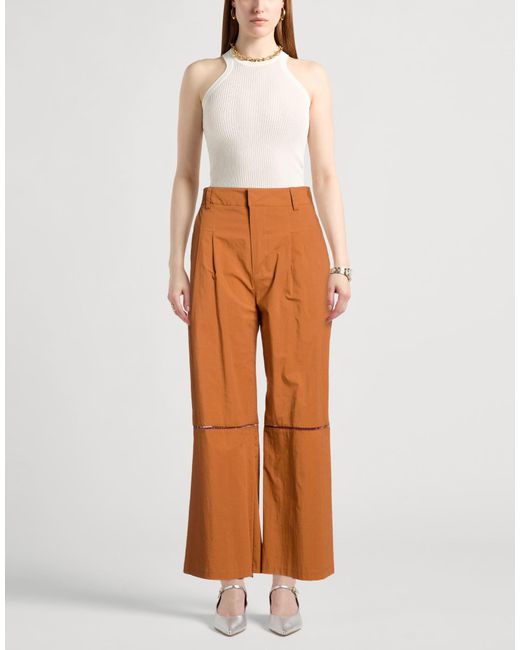 Manila Grace Orange Pants Cotton, Elastane