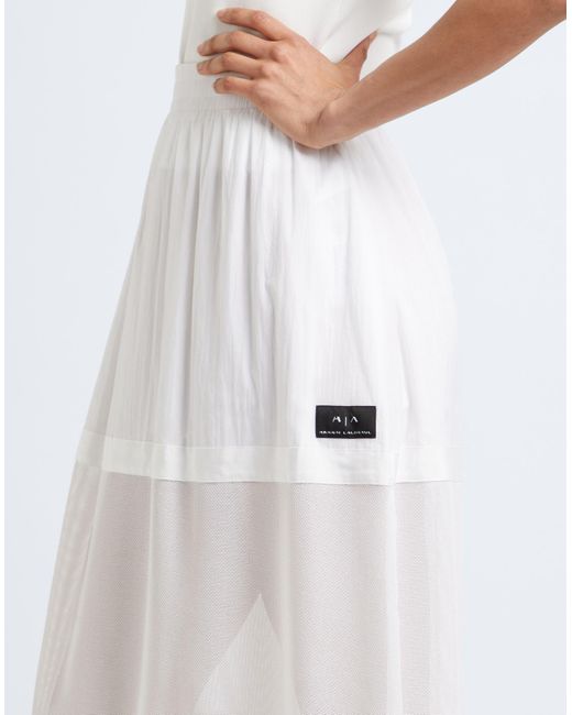 Armani Exchange White Midi Skirt
