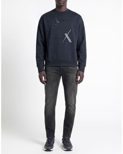 ARMANI EXCHANGE Blue Sweatshirt Organic Cotton, Elastane for men