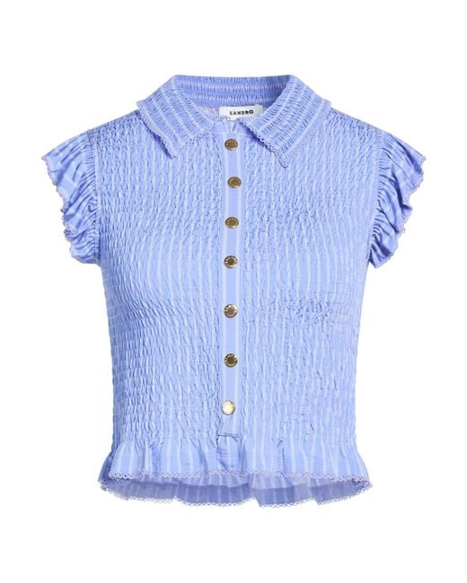 Sandro Blue Lilac Top Viscose, Elastane