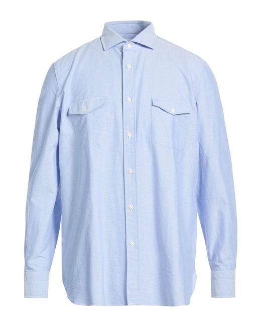 Giampaolo Blue Shirt Cotton for men