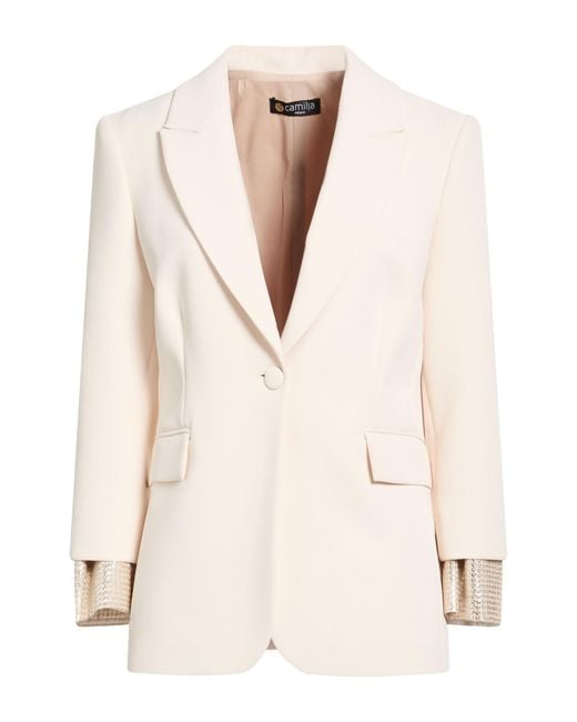 Camilla Natural Blazer Polyester, Elastane