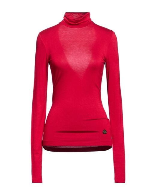 Frankie Morello Red T-Shirt Viscose, Elastane