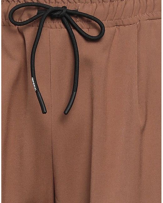 Imperial Brown Pants Polyester, Viscose, Elastane for men