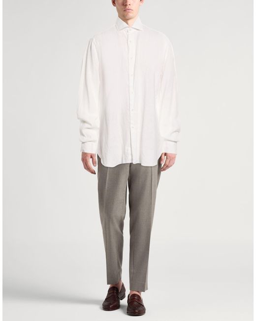 Barba Napoli White Culto Shirt Linen for men