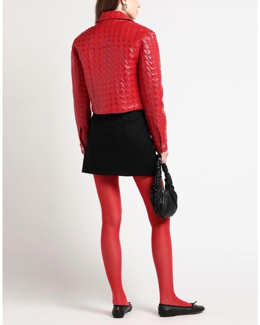 MSGM Red Jacket Polyester, Elastane, Polyurethane Coated