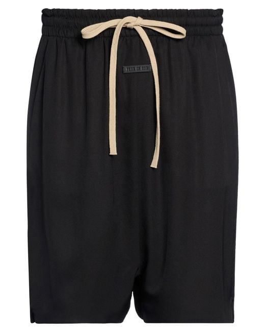 Fear Of God Black Shorts & Bermuda Shorts Silk, Virgin Wool, Cotton for men