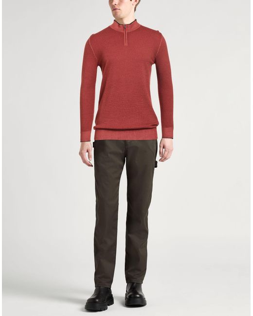 Fedeli Red Rust Turtleneck Merino Wool for men