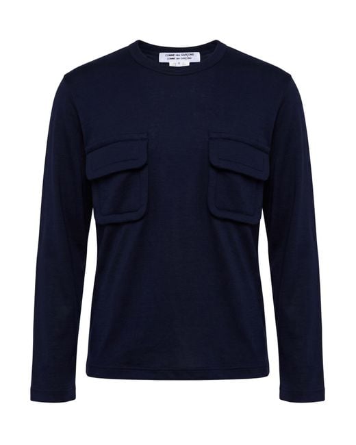 Comme des Garçons Blue T-Shirt Wool