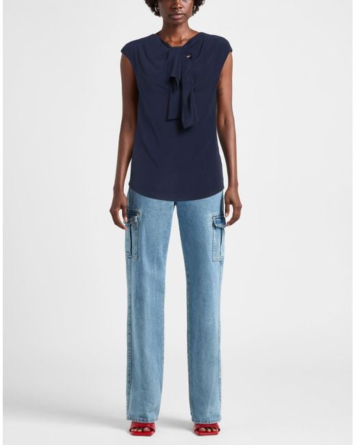 Pinko Blue Top Acetate, Silk