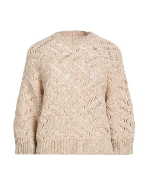 Peserico Natural Sweater Alpaca Wool, Virgin Wool, Polyamide, Viscose, Metal Fiber