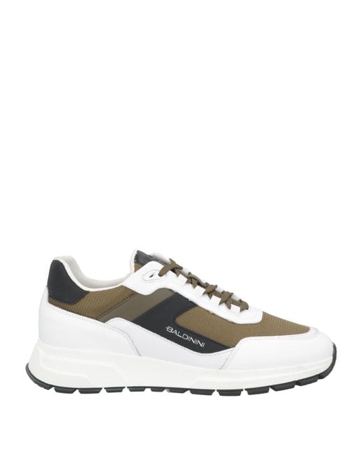 Baldinini White Sneakers Calfskin, Textile Fibers for men