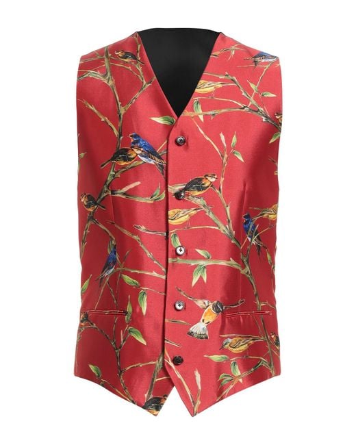 Dolce & Gabbana Red Waistcoat for men