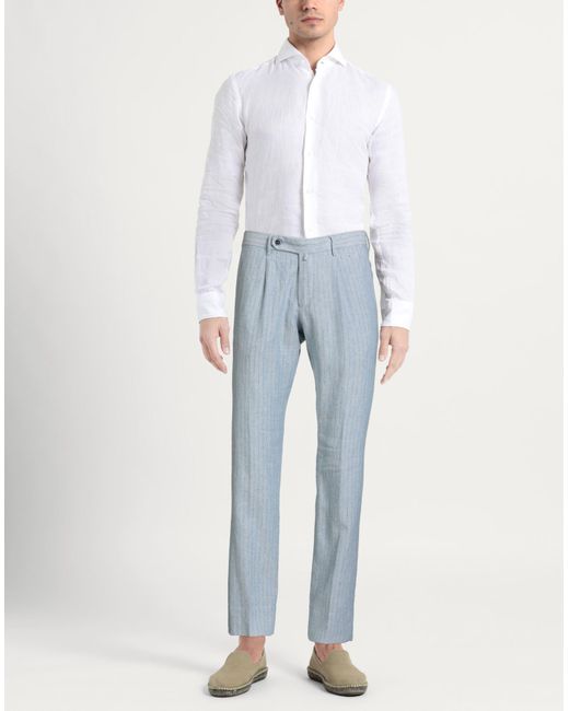 GTA IL PANTALONE Blue Pants Cotton, Linen, Polyester, Acetate, Polyamide for men