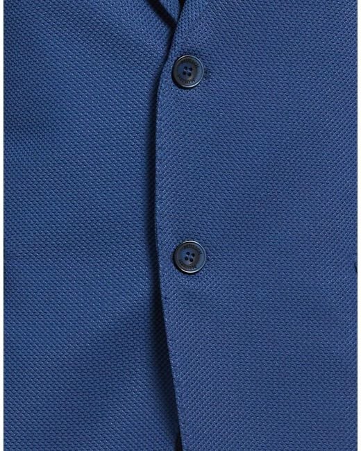MULISH Blue Blazer Polyester, Elastane for men