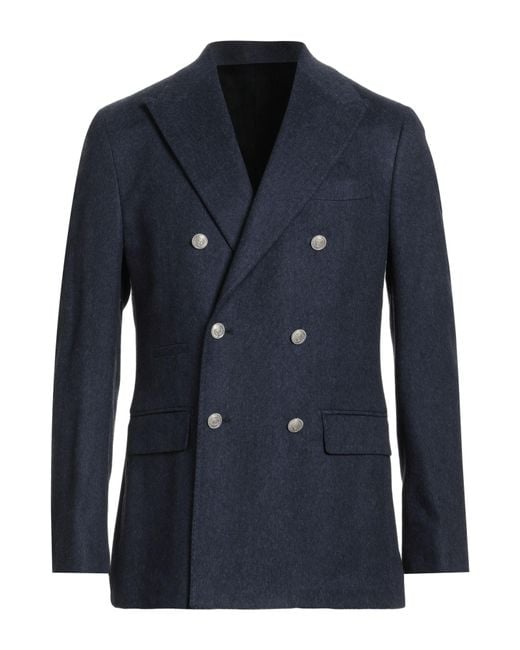 Eleventy Blue Blazer Silk, Cashmere for men