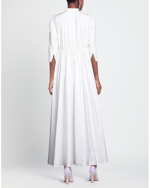Jil Sander Long Dress in White | Lyst