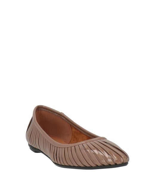 Roberto Del Carlo Brown Ballet Flats Leather