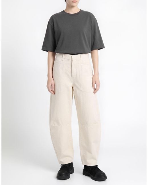 Nili Lotan White Ivory Pants Cotton, Linen