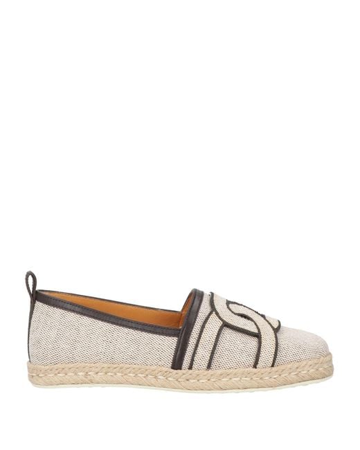 Tod's White Espadrilles Textile Fibers, Leather