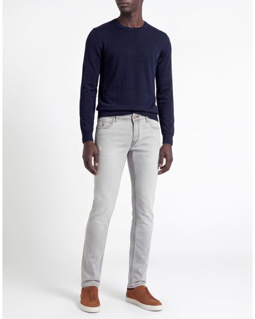 Hand Picked Gray Jeans Cotton, Elastane for men