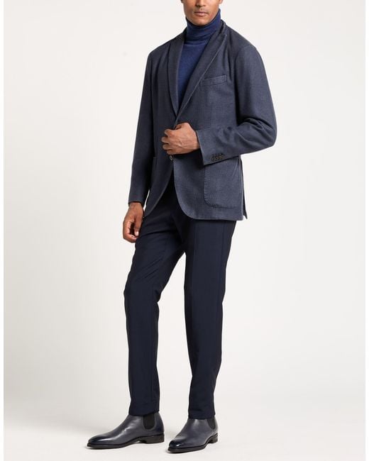Boglioli Blue Blazer Cashmere, Virgin Wool, Polyester for men
