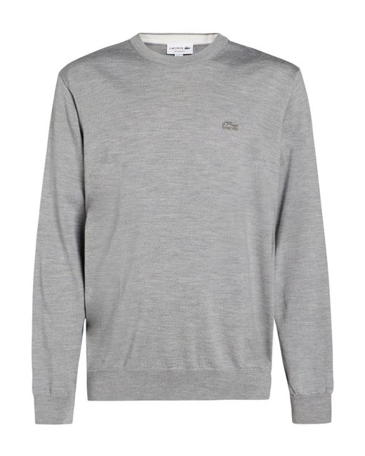 Lacoste Gray Sweater Wool for men