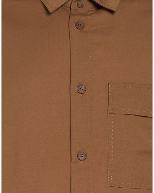 Spiewak Brown Camel Shirt Polyester, Wool, Elastane for men