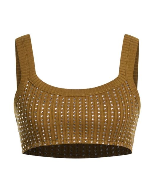 The Attico Natural Khaki Top Cotton
