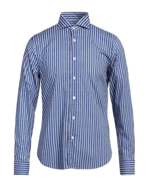 Fedeli Blue Shirt Cotton, Elastane for men