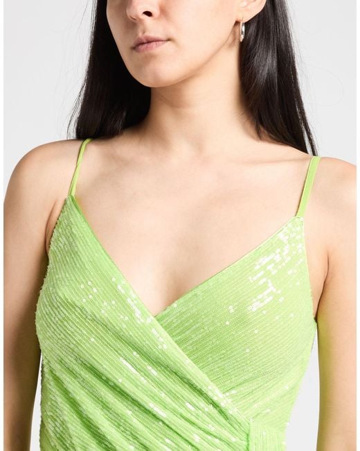 Liu Jo Yellow Lime Mini Dress Polyester, Elastane