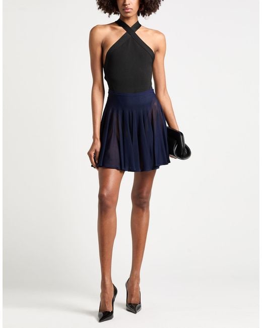 Alaïa Blue Mini Skirt Viscose, Polyamide