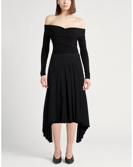 Jil Sander Black Midi Skirt Wool