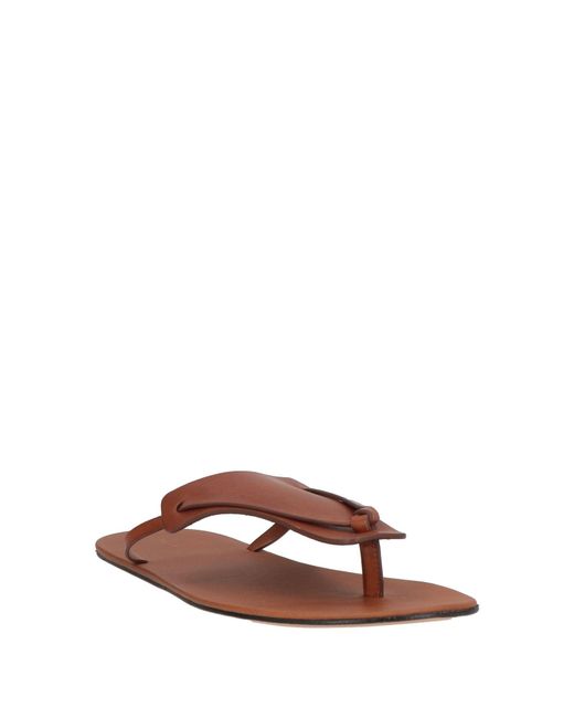 The Row Brown Thong Sandal Leather