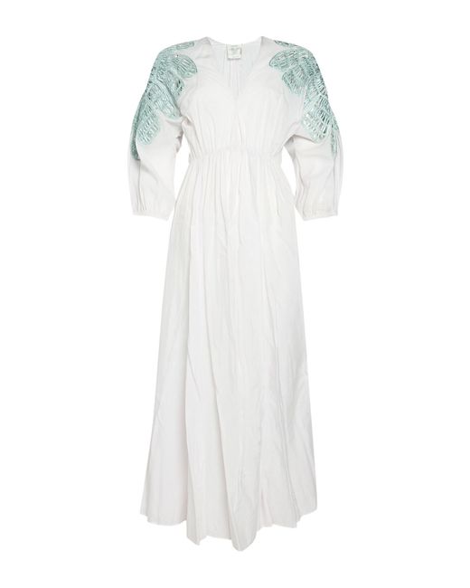 Forte_forte White Maxi Dress Viscose, Cotton