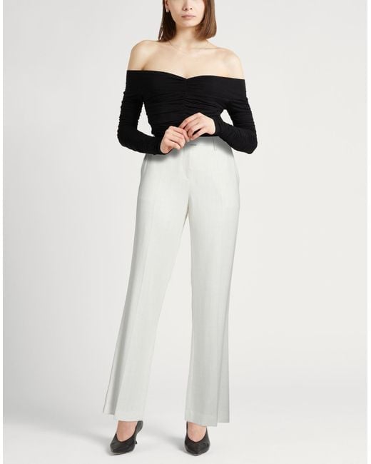 Etro White Ivory Pants Viscose, Polyester