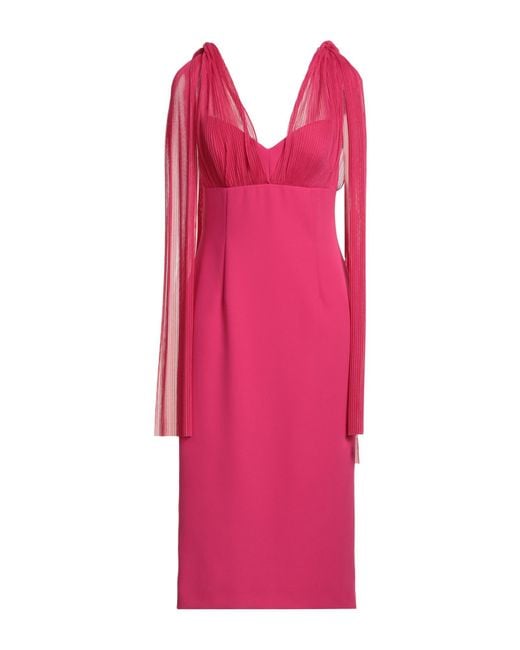 Clips Pink Midi Dress Polyester, Elastane