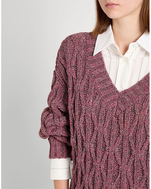 Boss Purple Sweater Cotton, Recycled Polyester, Recycled Cotton, Recycled Polyamide, Polyester