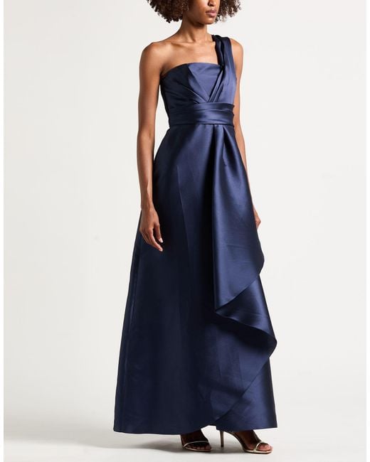 Alberta Ferretti Blue Maxi Dress Polyester, Silk