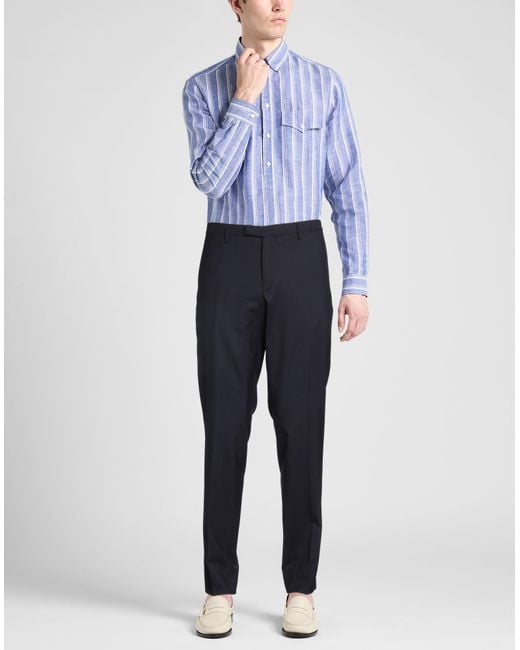 Boglioli Blue Pants Virgin Wool for men