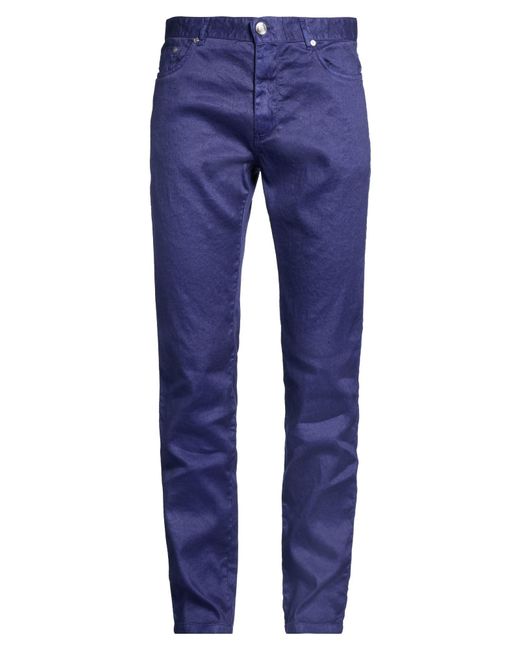 120% Lino Blue Trouser for men