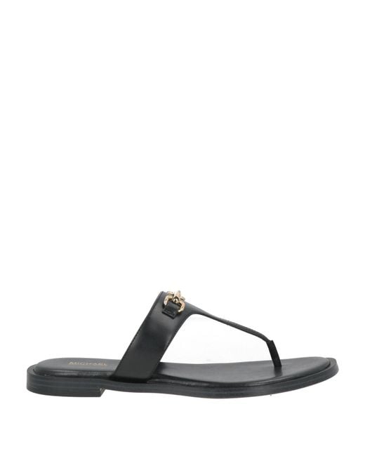 MICHAEL Michael Kors Black Thong Sandal Leather