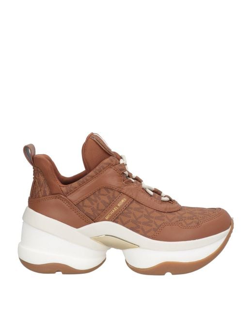 MICHAEL Michael Kors Brown Sneakers Leather, Textile Fibers