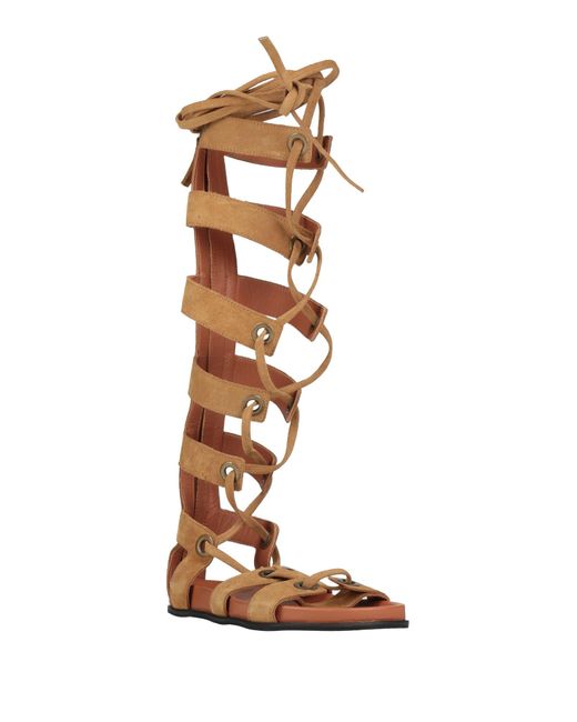 Twinset White Camel Sandals Leather