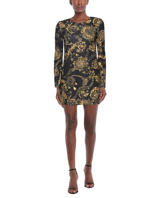 Versace Jeans Couture Black Mini Dress Polyester, Elastane