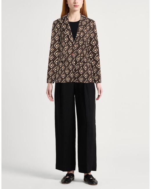 Maliparmi Brown Blazer Polyamide, Elastane