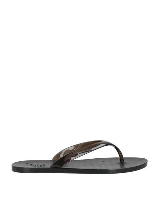 Ancient Greek Sandals Black Thong Sandals