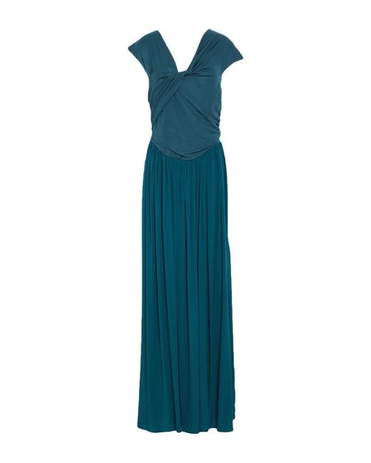 Beatrice B. Blue Maxi Dress Acetate, Silk, Viscose