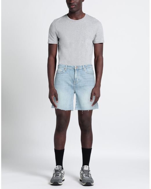 7 For All Mankind Blue Denim Shorts for men